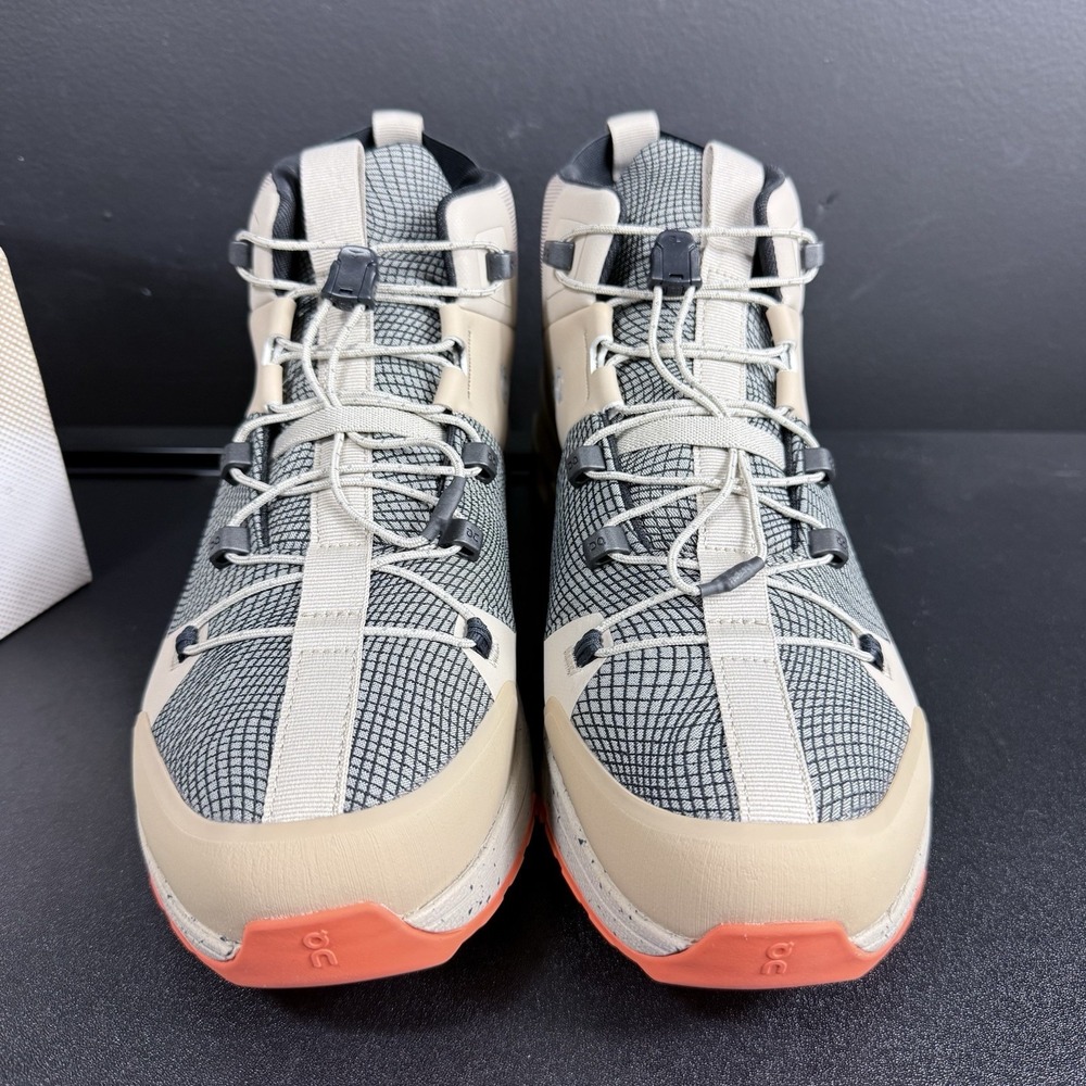 On Running Cloudtrax Men's Size 8.5 Sensa Sand Flame Hiking Mid Boot Shoes Tan - Picture 4 of 15